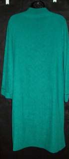 NWT MISS ELAINE SNAP FRONT SHORT ROBE BRUSHED BACK TERRY 851020 TEAL 