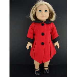  Beautiful Red Coat with Black Trim Designed for 18 Inch 