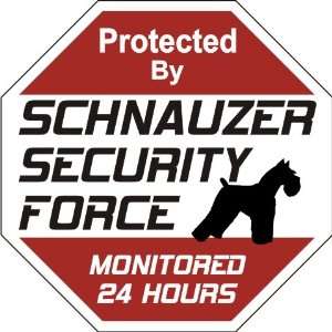  Schnauzer Dog Yard Sign Security Force Schnauzer