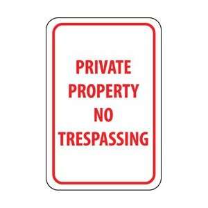 TM59H   Private Property No Trespassing, 18 X 12, .063 Aluminum 