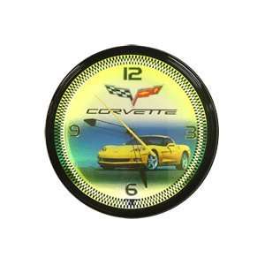  Corvette C6 Yellow Neon Clock 20