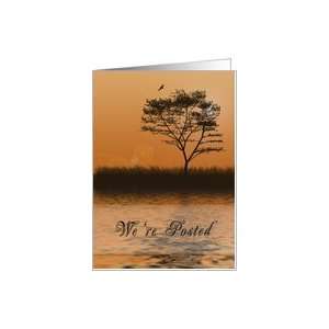  Were Posted, Orange sunset with Tree by Lake Card Health 