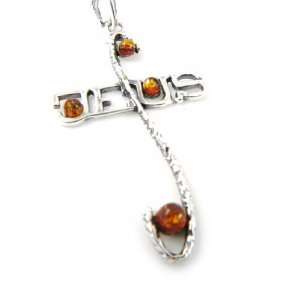 Pendant silver Croix amber. Jewelry