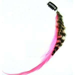  Pink Feather Hair Extension clip in Beauty
