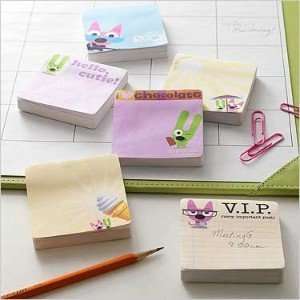   Hallmark Hoops and Yoyo Post it Note Pads (set of 6) 