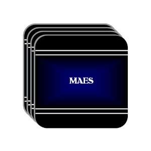 Personal Name Gift   MAES Set of 4 Mini Mousepad Coasters (black 