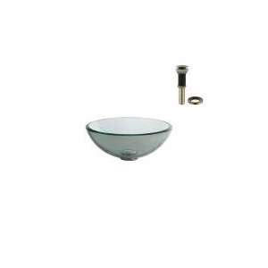  Kraus GV 101 14 AB Clear 14 inch Glass Vessel Sink with PU 
