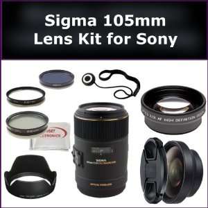  Sigma 105mm f/2.8 EX DG OS Macro Lens Kit for Sony Alpha 