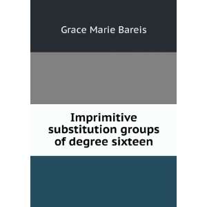   substitution groups of degree sixteen Grace Marie Bareis Books