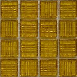  Glass Mosaic Tile Translucent Yellow color for bathroom 
