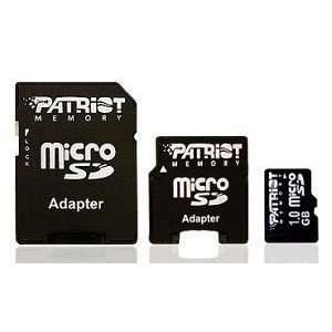 Patriot PSF1GMCSD3P 1GB MicroSD Flashcard with MiniSD and SD Adapter