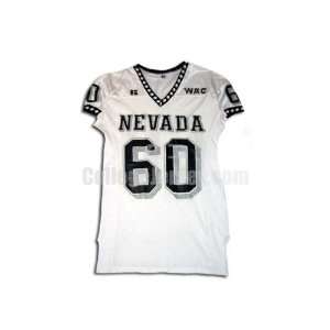  White No. 2 Game Used Nevada Russell Football Jersey (SIZE 