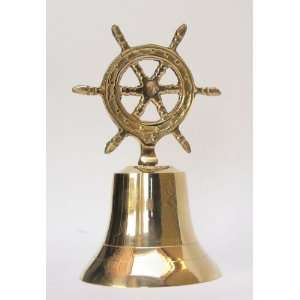  REAL SIMPLEA HANDTOOLED HANDCRAFTED SHIPS WHEEL BELL 