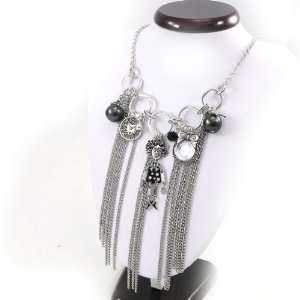  Necklace french touch Capucines silver plated grey 