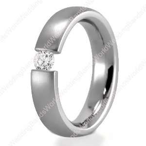  Diamond Wedding Ring in Platinum, 4mm Wide, 0.12 Carat 
