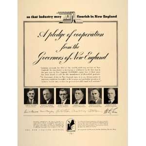 1937 Ad New England Governors Industrial Development   Original Print 