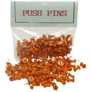  Orange Push Pins / Thumbtacks   100 pushpins per box