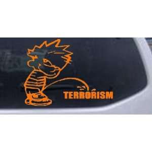 Orange 20in X 15.2in    Pee on Terrorism Military Car Window Wall 