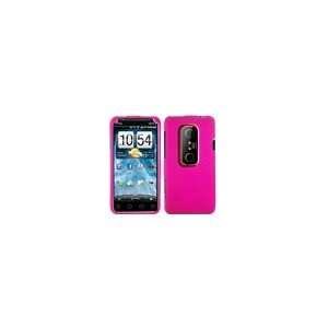  Htc Evo 3D Rubberized Pink Snap on Cell Phone Cover 