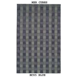  MER Cubes MC05 Blue 7 6 X 9 6 Area Rug