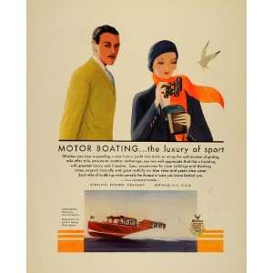  1930 Ad Boat Sterling Engine Fashion Yacht Art Deco 