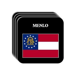  US State Flag   MENLO, Georgia (GA) Set of 4 Mini Mousepad 