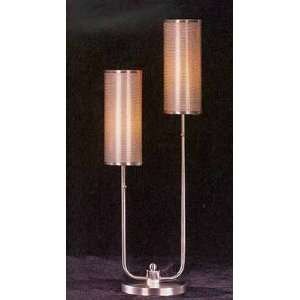  Nickel Finish Twin Arm Table Lamp