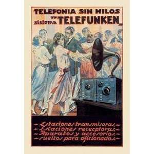  Vintage Art Telefonia sin Hilos Sistema Telefunken   02121 