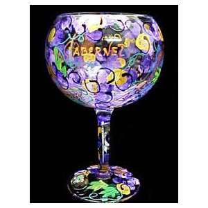  Wines & Vines Design   Hand Painted   Goblet   12.5 oz 