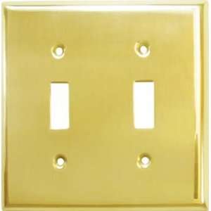   Hardware SWP4761 Switch Plate Double Standard Solid Brass Satin Nickel