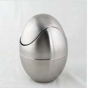  Stainless Steel Trash Can Egg Shaped Rubbish Garbage
