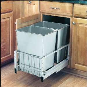 Rev A Shelf 5349 18DM 2SS 5349 Stainless Steel Waste Container Cabinet 