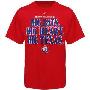   Rangers 2011 MLB Postseason Big Texas T Shirt   Red