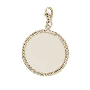  Rembrandt Charms Rope Disc Charm with Lobster Clasp, Gold 