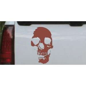  Brown 20in X 32.5in    Skull Shadow Skulls Car Window Wall 