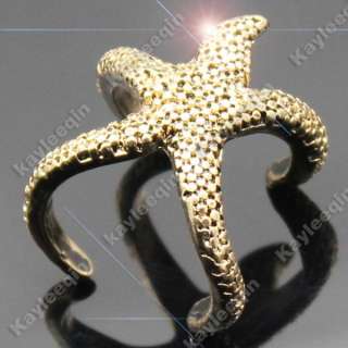   3D Starfish Ocean Sea Star Fish Asteroid Style Wrap Finger Ring  