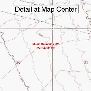  USGS Topographic Quadrangle Map   Music Mountains NW 