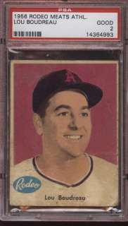 1956 Rodeo Meats Athletics Lou Boudreau PSA 2 Good  