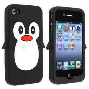 New Cute Penguin Silicone Soft Case Cover Skin For Apple iPhone 4 4G 
