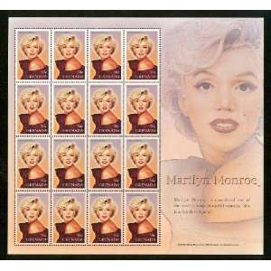   Marilyn Monroe   Sheet of 16 Rare Stamps Grenada 3443 