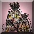 Flocked Velvet Zebra Striped Sheer Organza Bags  