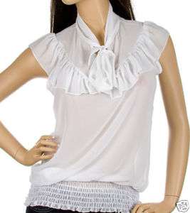 New Womens Chiffon Lk Shirt Blouse Top White XL 2XL 3XL  