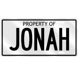  PROPERTY OF JONAH LICENSE PLATE SING NAME