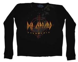 Def Leppard Logo Pyromania Rock Band Thermal Long Sleeve T Shirt Tee 