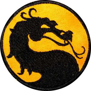 Mortal Kombat Yellow Logo Embroidered Patch Subzero  