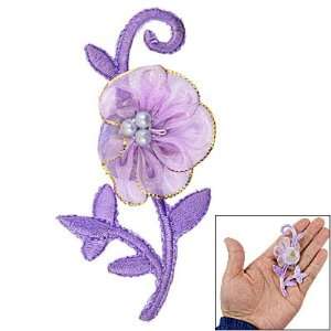  Amico Clothes Purple 3D Flower Patch Sew On Embroidered 