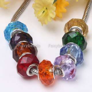 100*BULK MIX FACETED CRYSTAL GLASS LOOSE BEAD FIT CHARM  