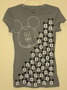 Disney Gray Mickey Mouse Little Faces Allover T shirt  