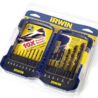 IRWIN 15 Piece Gold Oxide Metal Twist Drill Bit Set  