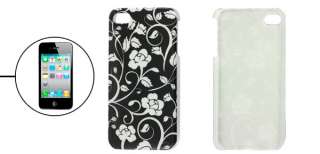 Black White Nonslip Side Plastic IMD Back Case Shell for iPhone 4 4G 